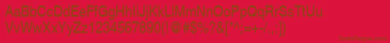 SansNarrow Font – Brown Fonts on Red Background