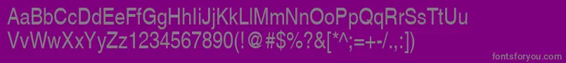 フォントSansNarrow – 紫の背景に灰色の文字