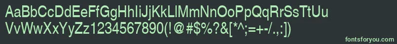 フォントSansNarrow – 黒い背景に緑の文字