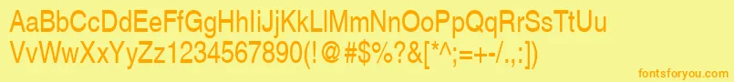 SansNarrow Font – Orange Fonts on Yellow Background