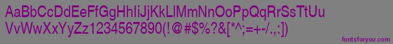 SansNarrow Font – Purple Fonts on Gray Background