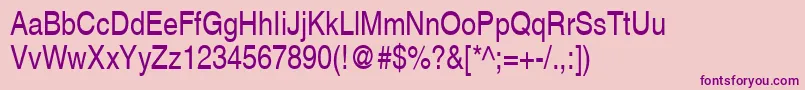 SansNarrow Font – Purple Fonts on Pink Background