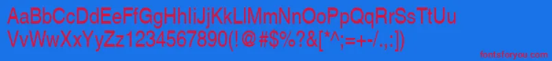 SansNarrow Font – Red Fonts on Blue Background