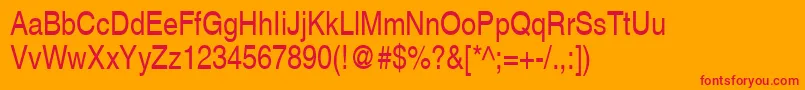 SansNarrow Font – Red Fonts on Orange Background