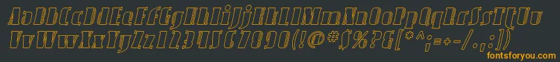 フォントAvond08 – 黒い背景にオレンジの文字