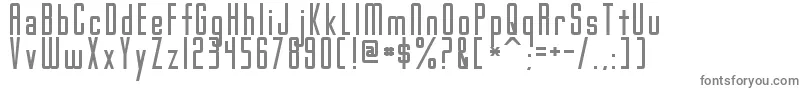 GothamNightsNormal-fontti – harmaat kirjasimet valkoisella taustalla