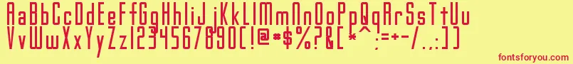 フォントGothamNightsNormal – 赤い文字の黄色い背景
