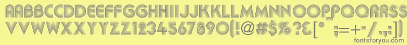 Kbakkac Font – Gray Fonts on Yellow Background