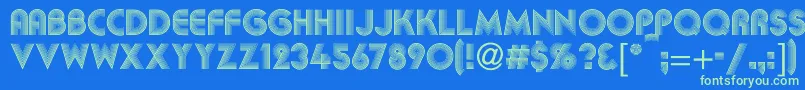 Kbakkac Font – Green Fonts on Blue Background