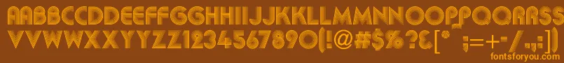 Kbakkac-Schriftart – Orangefarbene Schriften auf braunem Hintergrund