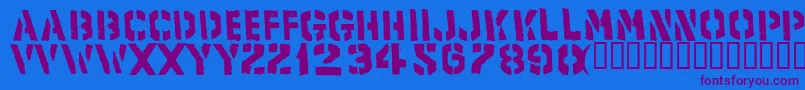 Product ffy-Schriftart – Violette Schriften auf blauem Hintergrund