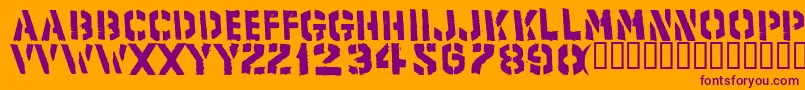 フォントProduct ffy – オレンジの背景に紫のフォント