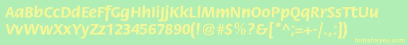 FloracttBold Font – Yellow Fonts on Green Background