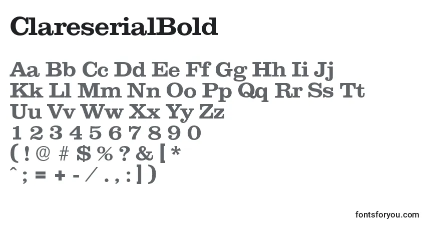 Шрифт ClareserialBold – алфавит, цифры, специальные символы