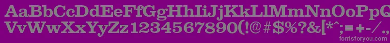 フォントClareserialBold – 紫の背景に灰色の文字