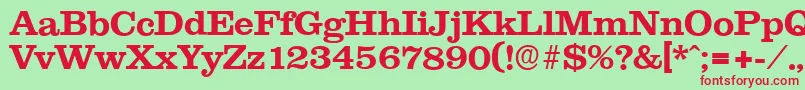 ClareserialBold Font – Red Fonts on Green Background