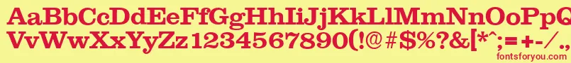 ClareserialBold Font – Red Fonts on Yellow Background