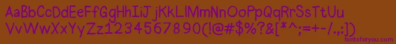 Halogen-Schriftart – Violette Schriften auf braunem Hintergrund