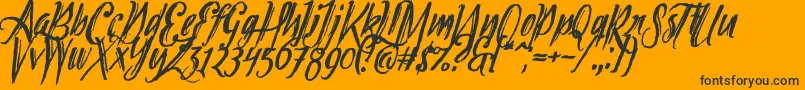 Tipbrush2Slanted Font – Black Fonts on Orange Background