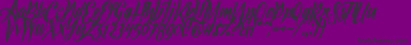 Tipbrush2Slanted-Schriftart – Schwarze Schriften auf violettem Hintergrund