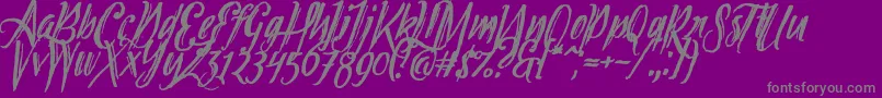 Tipbrush2Slanted-Schriftart – Graue Schriften auf violettem Hintergrund