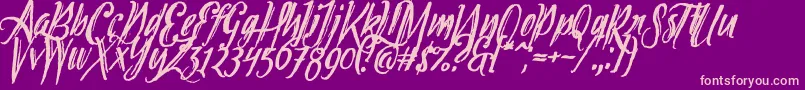 Tipbrush2Slanted Font – Pink Fonts on Purple Background