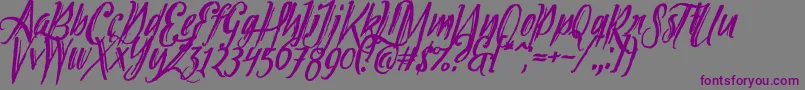 Tipbrush2Slanted Font – Purple Fonts on Gray Background