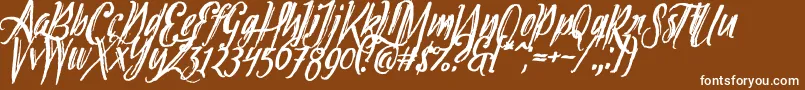 Tipbrush2Slanted Font – White Fonts on Brown Background