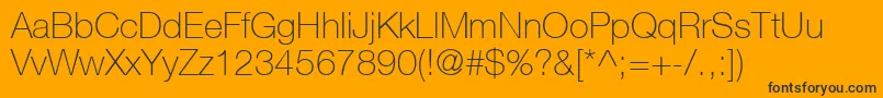 HelveticaNeueCe35Thin Font – Black Fonts on Orange Background