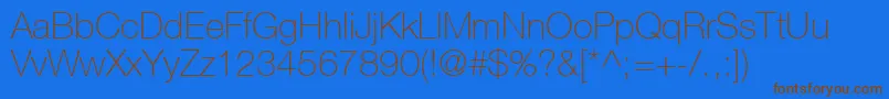 HelveticaNeueCe35Thin-fontti – ruskeat fontit sinisellä taustalla