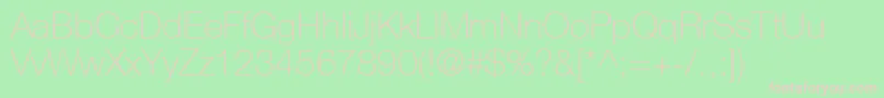 HelveticaNeueCe35Thin-Schriftart – Rosa Schriften auf grünem Hintergrund