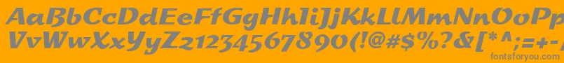 Fonte StDash – fontes cinzas em um fundo laranja