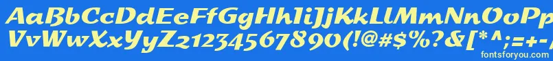 StDash Font – Yellow Fonts on Blue Background
