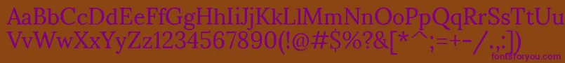 SumanaRegular Font – Purple Fonts on Brown Background