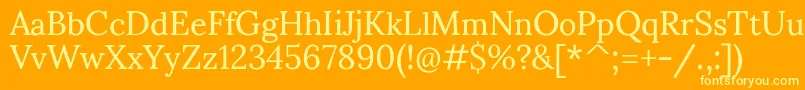 Czcionka SumanaRegular – żółte czcionki na pomarańczowym tle