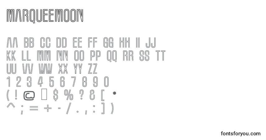 Schriftart MarqueeMoon – Alphabet, Zahlen, spezielle Symbole