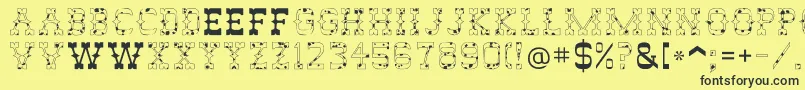 フォントAbileneCow – 黒い文字の黄色い背景