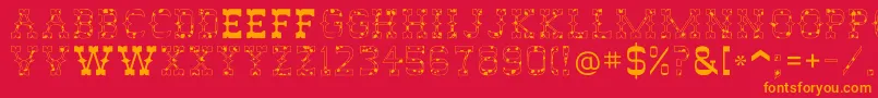 AbileneCow Font – Orange Fonts on Red Background