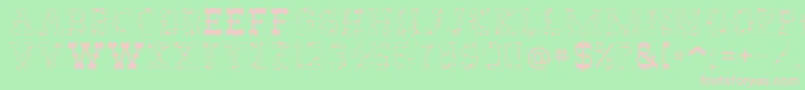 AbileneCow-fontti – vaaleanpunaiset fontit vihreällä taustalla