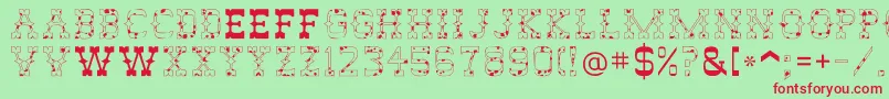 AbileneCow Font – Red Fonts on Green Background