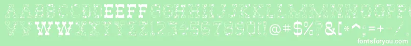 AbileneCow Font – White Fonts on Green Background