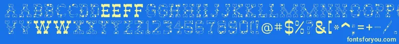 AbileneCow-Schriftart – Gelbe Schriften auf blauem Hintergrund