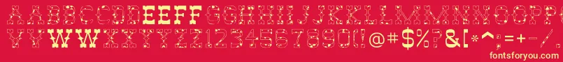 AbileneCow Font – Yellow Fonts on Red Background