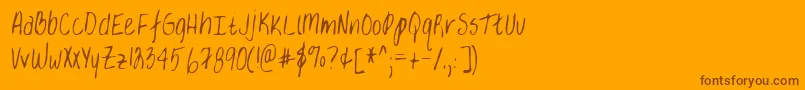 Lehn034 Font – Brown Fonts on Orange Background