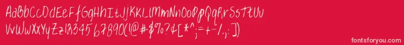Lehn034 Font – Pink Fonts on Red Background
