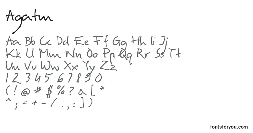 Шрифт Agatm – алфавит, цифры, специальные символы