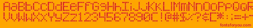 DjbFridayNightLights Font – Red Fonts on Orange Background
