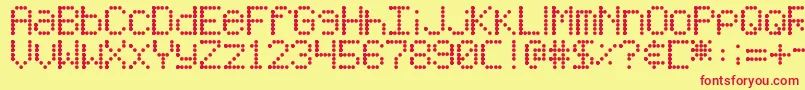 DjbFridayNightLights Font – Red Fonts on Yellow Background