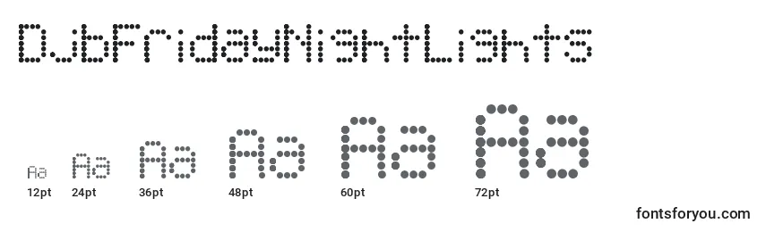 DjbFridayNightLights Font Sizes