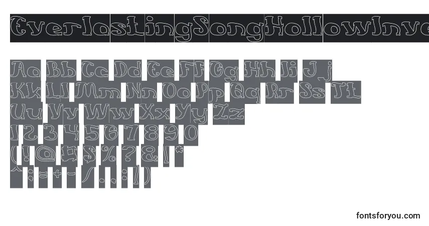 Czcionka EverlastingSongHollowInverse – alfabet, cyfry, specjalne znaki